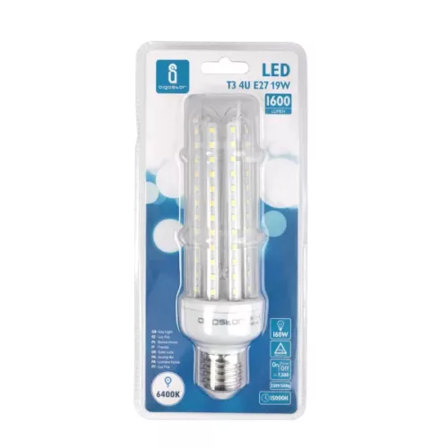 AIGOSTAR Kukorica LED izzó T3 4U E27 19W hideg fehér
