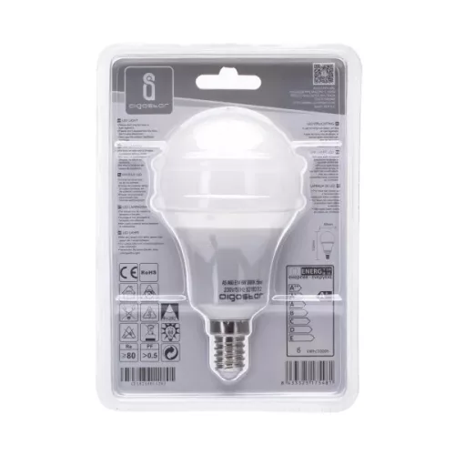 AIGOSTAR LED izzó A60 E14 6W 280° meleg fehér