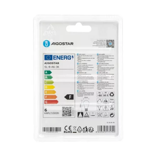 AIGOSTAR LED izzó 6W E27 foglalattal
