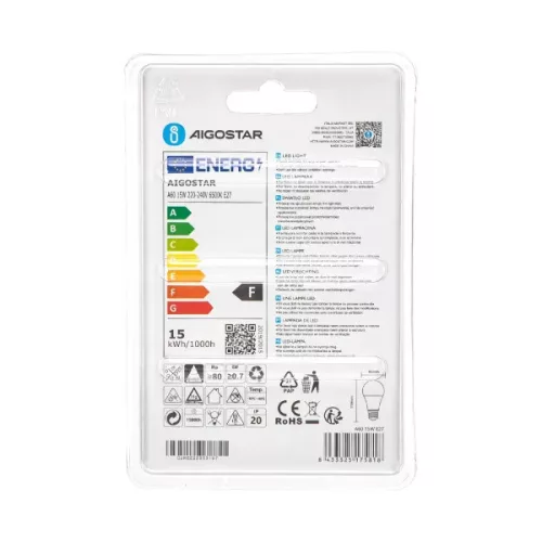 AIGOSTAR LED izzó 15W E27 foglalattal hideg fehér