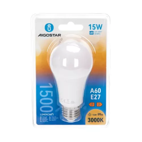 AIGOSTAR LED izzó 15W E27 foglalattal meleg fehér 2 év garancia