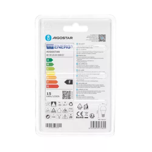 AIGOSTAR LED izzó 15W E27 foglalattal meleg fehér 2 év garancia