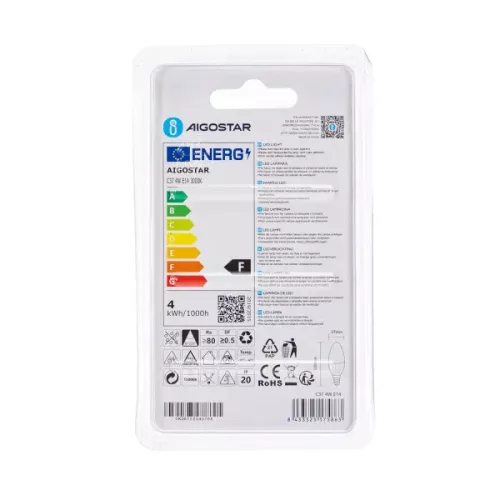 AIGOSTAR LED izzó 4W E14 foglalattal gyertya formájú