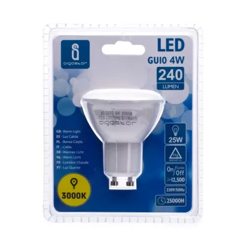 AIGOSTAR LED spot, 4W SMD, GU10, meleg fehér