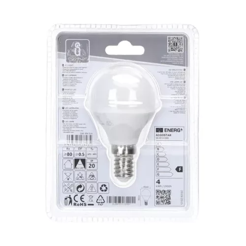 AIGOSTAR LED izzó G45 E14 4W 280° hideg fehér