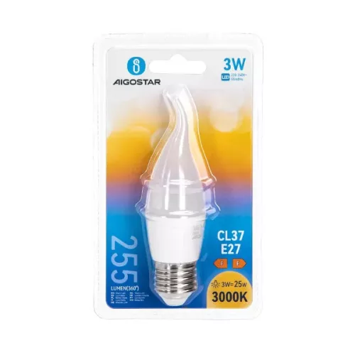 AIGOSTAR LED izzó CL37 E14 3W 270° meleg fehér