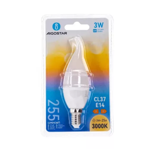 AIGOSTAR LED izzó CL37 E14 3W 270° meleg fehér