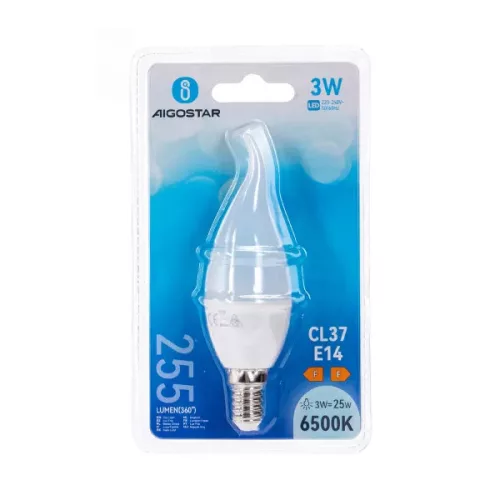 AIGOSTAR LED izzó CL37 E14 3W 270° hideg fehér