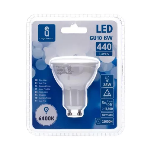 LED izzó GU10 SMD 6W Hideg fehér Aigostar