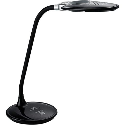 LED asztali lámpa, fekete, 5W, érintős-fényerőszabályozható