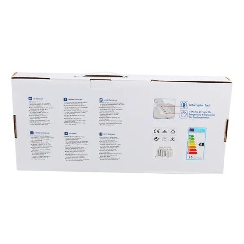 LED asztali lámpa fekete-fehér 10W, érintős-fényerőszabályozható