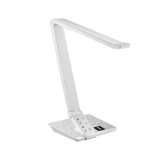 LED asztali lámpa fehér-inox 10W, érintős-fényerőszabályozható