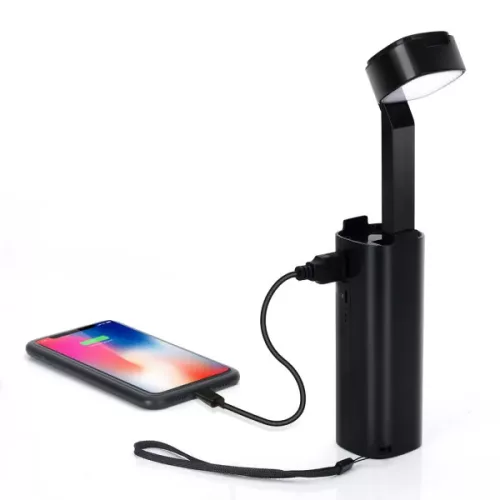 AIGOSTAR LED ASZTALI LÁMPA FEKETE 3W POWER BANKKAL ÉS TELEFON TÖLTŐ FUNKCIÓVAL