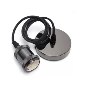   Gyöngyház Fekete Függeszték 2x0,75mm 1m-es E27 Foglalattal