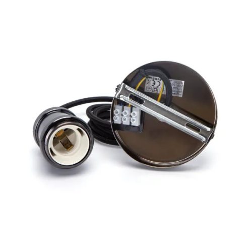 Gyöngyház Fekete Függeszték 2x0,75mm 1m-es E27 Foglalattal