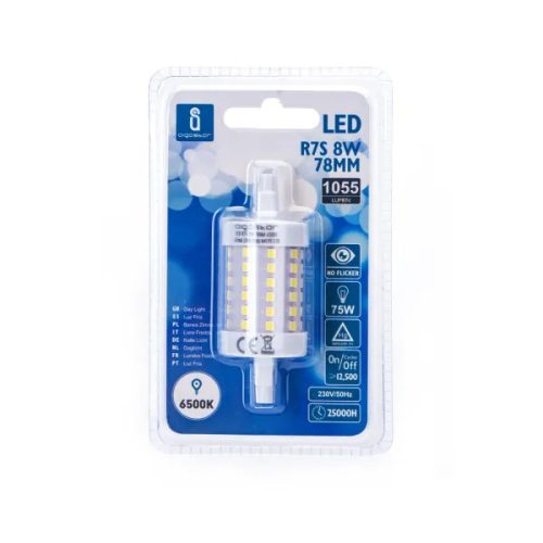 Led izzó R7S 8W 78mm hideg fehér