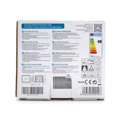 LED SLIM REFLEKTOR  AIGOSTAR 10W 6400K IP65 FEHÉR
