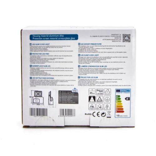 LED SLIM REFLEKTOR MOZGÁS- ÉS SZÜRKÜLETÉRZÉKELŐVEL AIGOSTAR 10W 6400K IP65 FEHÉR