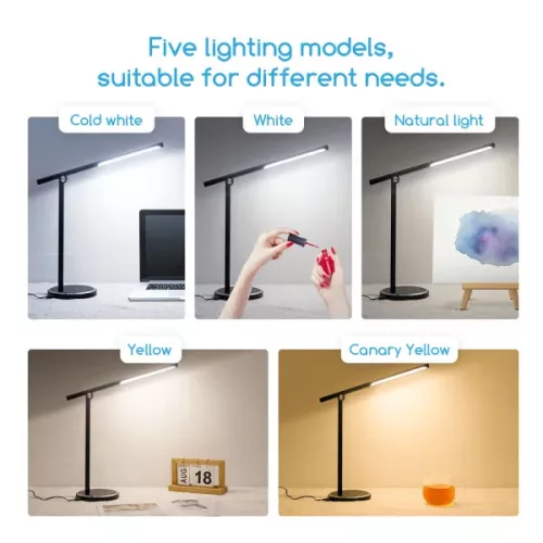 LED összecsukható asztali lámpa fekete 8W 3000-6000K