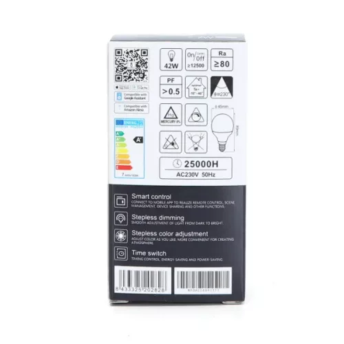 SMART WIFI-S LED IZZÓ 7W/E14/G45/RGB/3000K-6500K