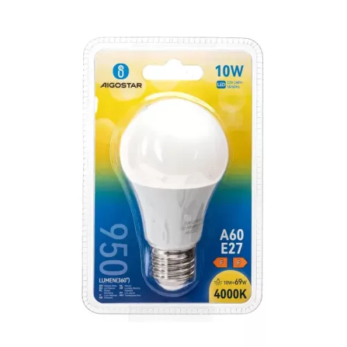LED A60 izzó - E27 - 10W - 4000K - 950lm