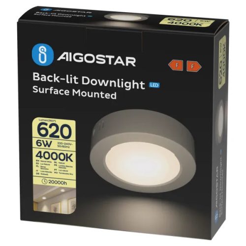 AIGOSTAR MINI LED PANEL E6 KÖR 6W FELÜLETRE SZERELHETŐ HIDEG FEHÉR 