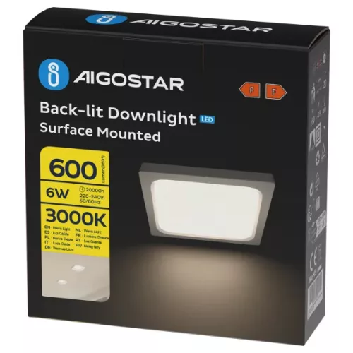 AIGOSTAR MINI LED PANEL FELÜLETRE SZERELHETŐ NÉGYSZÖGLETES 6W MELEG FEHÉR 