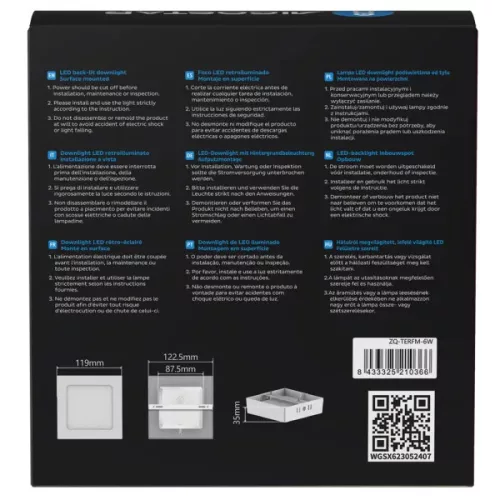 AIGOSTAR MINI LED PANEL FELÜLETRE SZERELHETŐ NÉGYSZÖGLETES 6W MELEG FEHÉR 