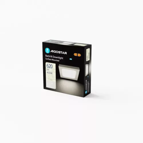 AIGOSTAR MINI LED PANEL FELÜLETRE SZERELHETŐ NÉGYSZÖGLETES 6W TERMÉSZETES FEHÉR 