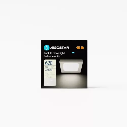 AIGOSTAR MINI LED PANEL FELÜLETRE SZERELHETŐ NÉGYSZÖGLETES 6W TERMÉSZETES FEHÉR 
