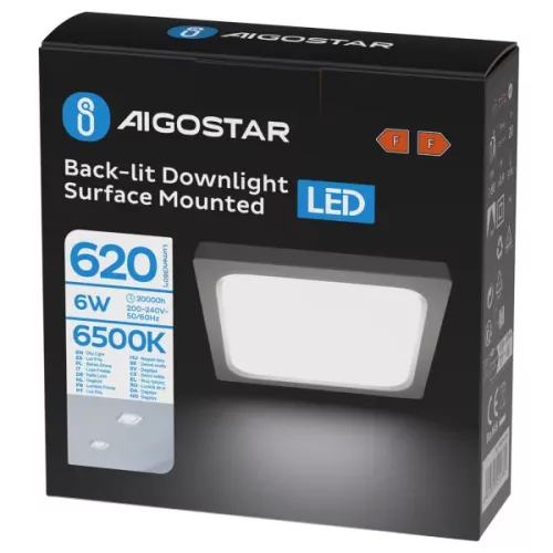 AIGOSTAR MINI LED PANEL FELÜLETRE SZERELHETŐ NÉGYSZÖGLETES 6W HIDEG FEHÉR 