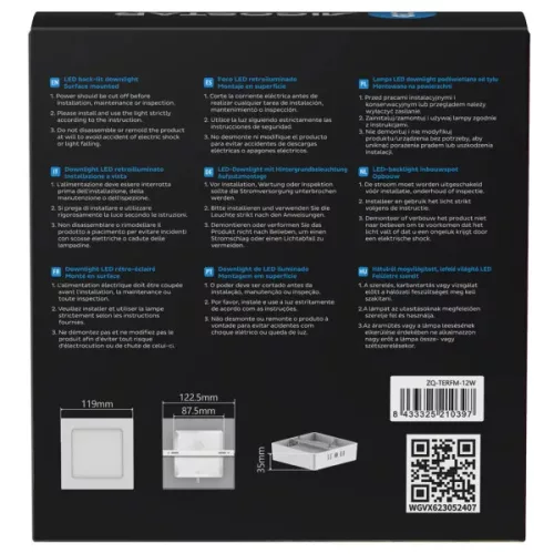 AIGOSTAR MINI LED PANEL FELÜLETRE SZERELHETŐ NÉGYSZÖGLETES 12W MELEG FEHÉR