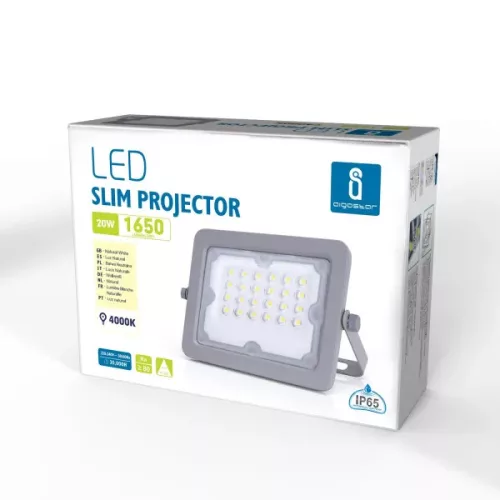 LED REFLEKTOR SLIM AIGOSTAR 20W 4000K IP65 90° SZÜRKE