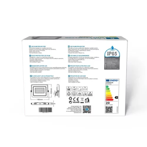 LED REFLEKTOR SLIM AIGOSTAR 20W 4000K IP65 90° SZÜRKE
