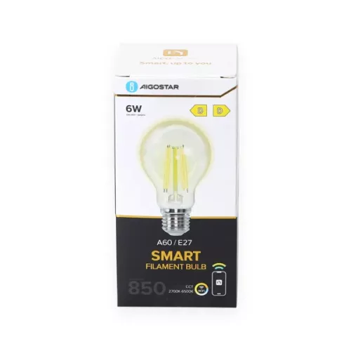 SMART  WIFI-S FILAMENT LED IZZÓ  6W/E27/A60/ 2700-6500K ÁTLÁTSZÓ