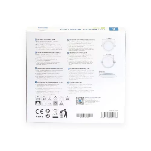 AIGOSTAR MINI LED PANEL E6 KÖR 18W 6500K HIDEG FEHÉR (FURAT:190-200MM)