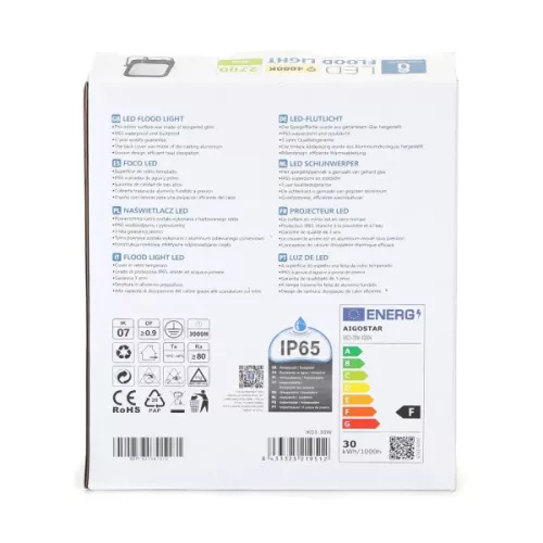LED REFLEKTOR AIGOSTAR 30W 4000K IP65 FEKETE