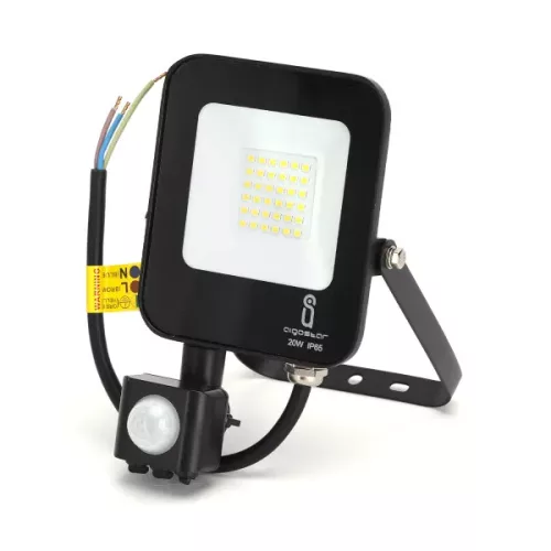 LED REFLEKTOR MOZGÁS-ÉS SZÜRKÜLETÉRZÉKELŐVEL AIGOSTAR 20W 4000K IP65 FEKETE