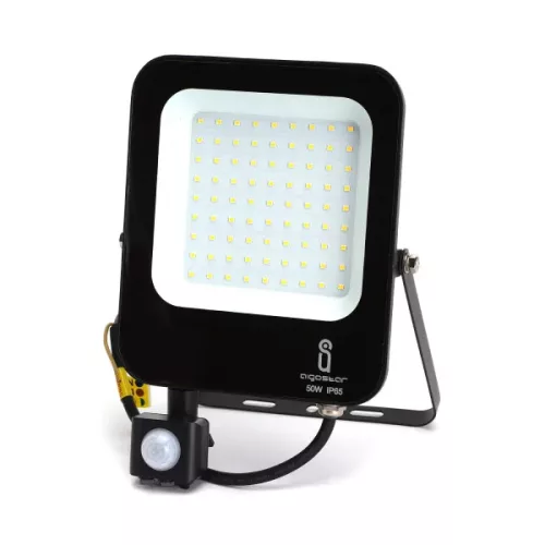 LED REFLEKTOR MOZGÁS-ÉS SZÜRKÜLETÉRZÉKELŐVEL AIGOSTAR 50W 4000K IP65 FEKETE