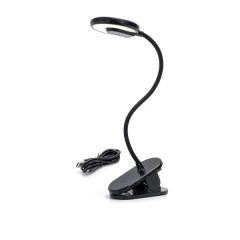   LED asztali lámpa és csíptetős 3W,  USB-n keresztül tölthető fekete