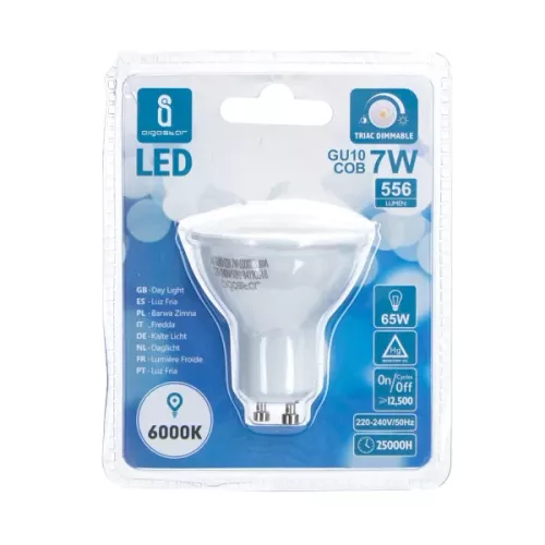 AIGOSTAR LED izzó GU10 COB 7W hideg fehér dimmelhető