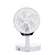 Asztali ventilátor, 5 lapát, 3 sebesség, 8000mAh, fehér