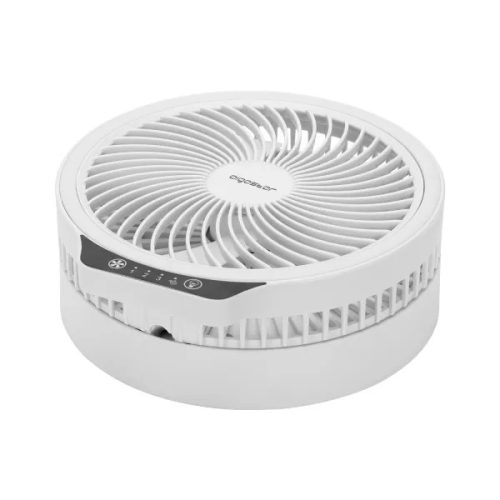 Akumulátoros asztali ventilátor, álítható magasság, led fény,