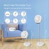 Asztali ventilátor, 5 lapát, 3 sebesség, 8000mAh, fehér