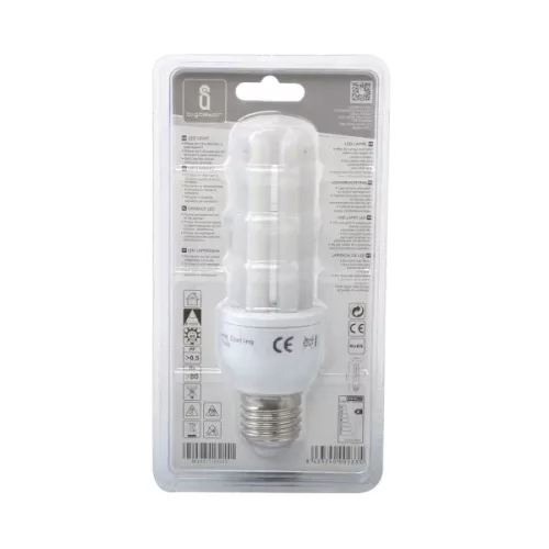 Kukorica LED izzó T3 3U E27 10W Hideg fehér Tejfehér búrával