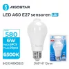 LED izzó mozgásérzékelős A60 E27 6W 200° A5S HIDEG FEHÉR Aigostar