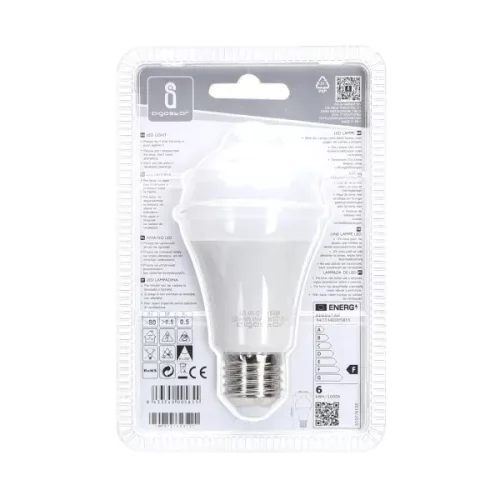 LED izzó mozgásérzékelős A60 E27 6W 200° A5S HIDEG FEHÉR Aigostar