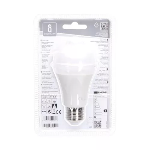 LED IZZÓ MOZGÁSÉRZÉKELŐS A60 E27 6W 200° A5S MELEG FEHÉR AIGOSTAR