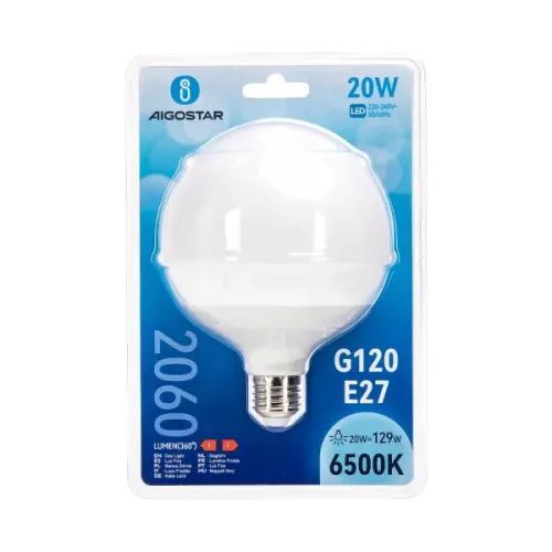 LED IZZÓ G120 20W E27 HIDEG FEHÉR AIGOSTAR