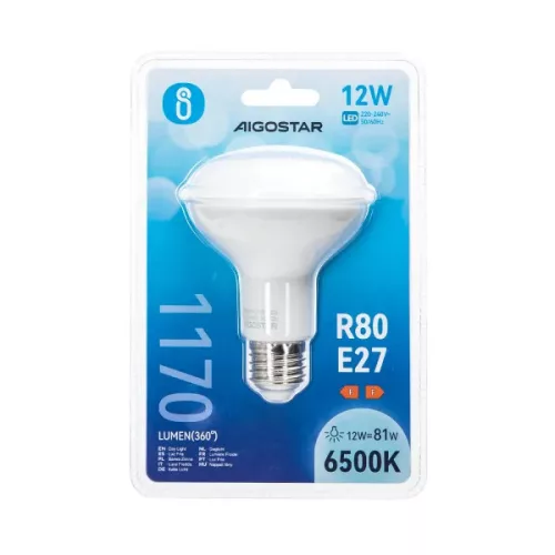 LED IZZÓ R80 E27 12W HIDEG FEHÉR AIGOSTAR